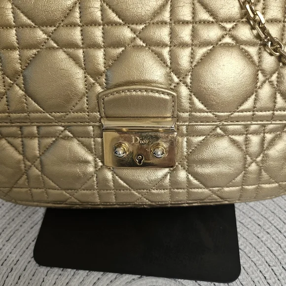 Dior Gold Quilted Chain Bag (WOC) - Picture 5 of 14